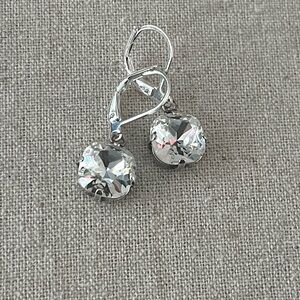 Swarovski Cushion Cut Earrings Sterling S…
